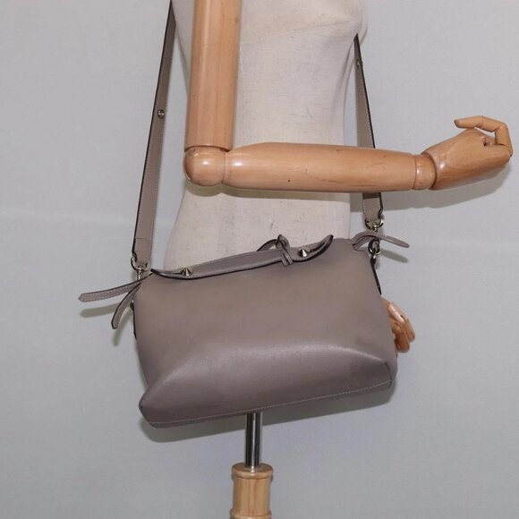 FENDI By The Way Hand Bag Leather 2way Beige Silver Auth hk2988 - Picture 14 of 16